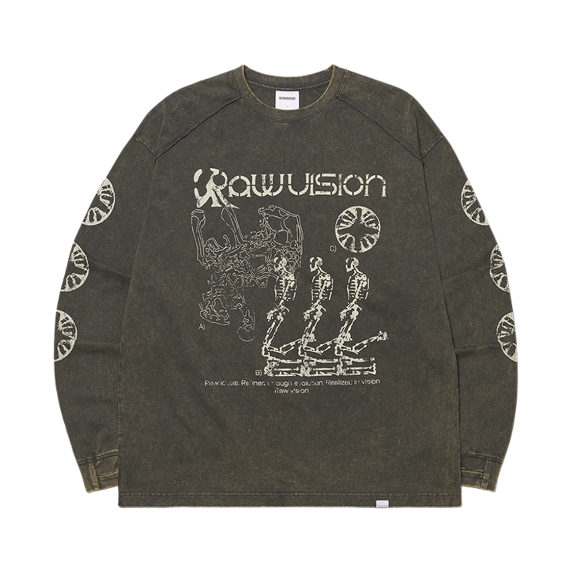 NMWF52LS11WCH NOMANUAL S.I Long Sleeve Tee Washed Charcoal