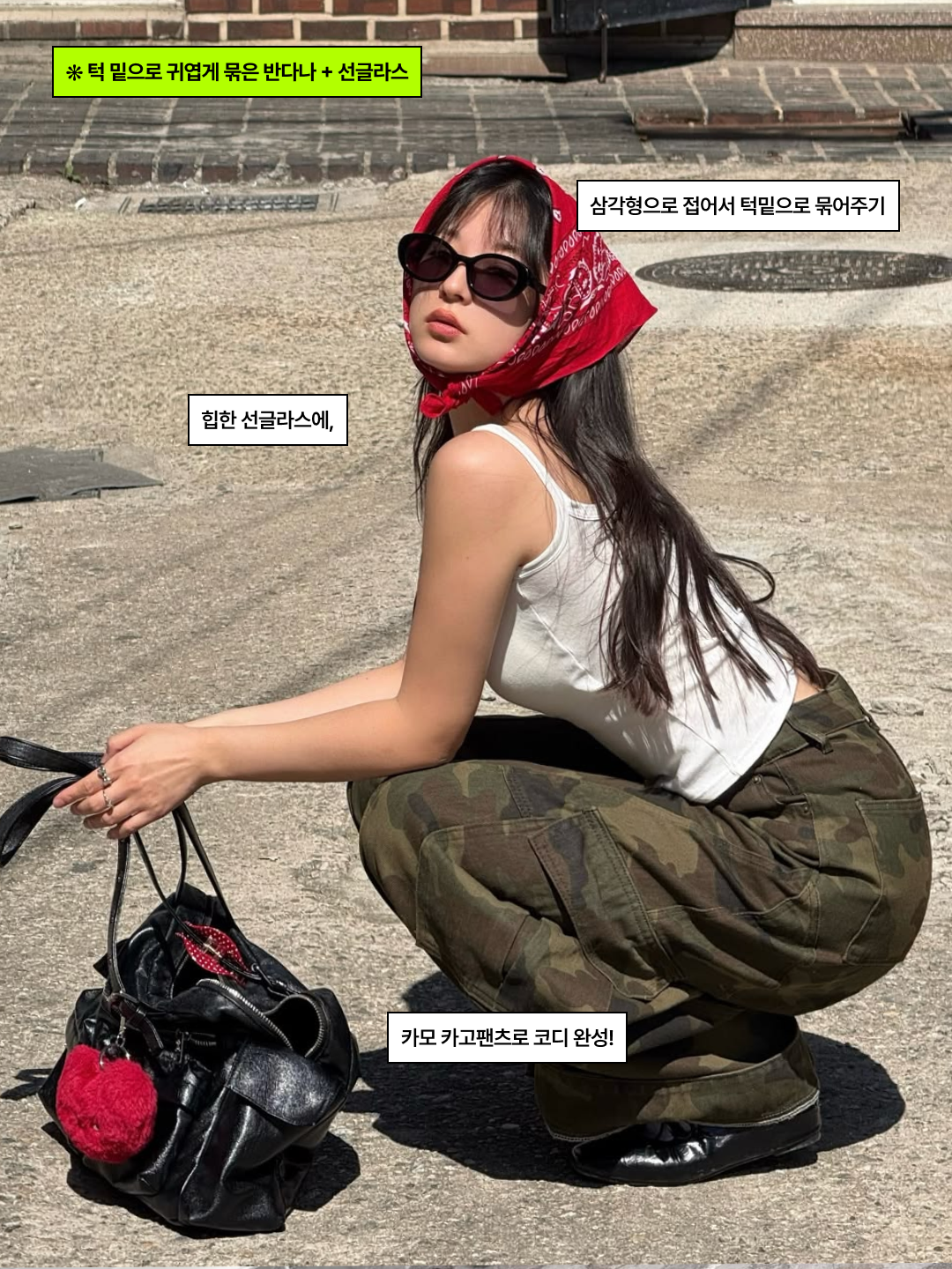 Thevinylhouse Tvh Western Pattern Bandana Navy, Kapital Colored Bandana Peckish Maria Brown 착용 스타일 - 4