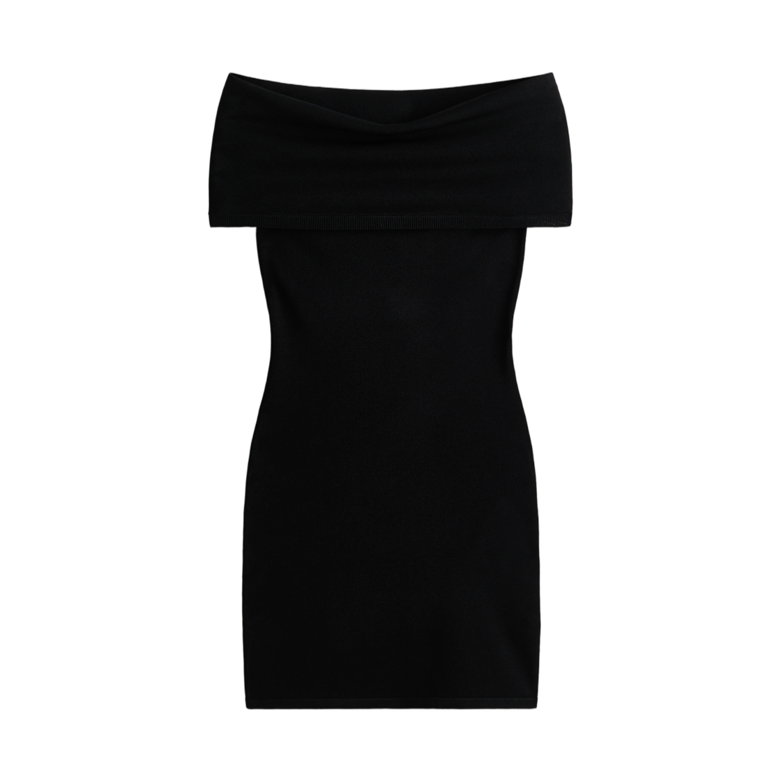 (W) 에이치앤엠 x 워드로브.NYC 파인 니트 오프 더 숄더 드레스 블랙((W) H&M x Wardrobe.NYC Fine-Knit Off-The-Shoulder Dress Black) - 1