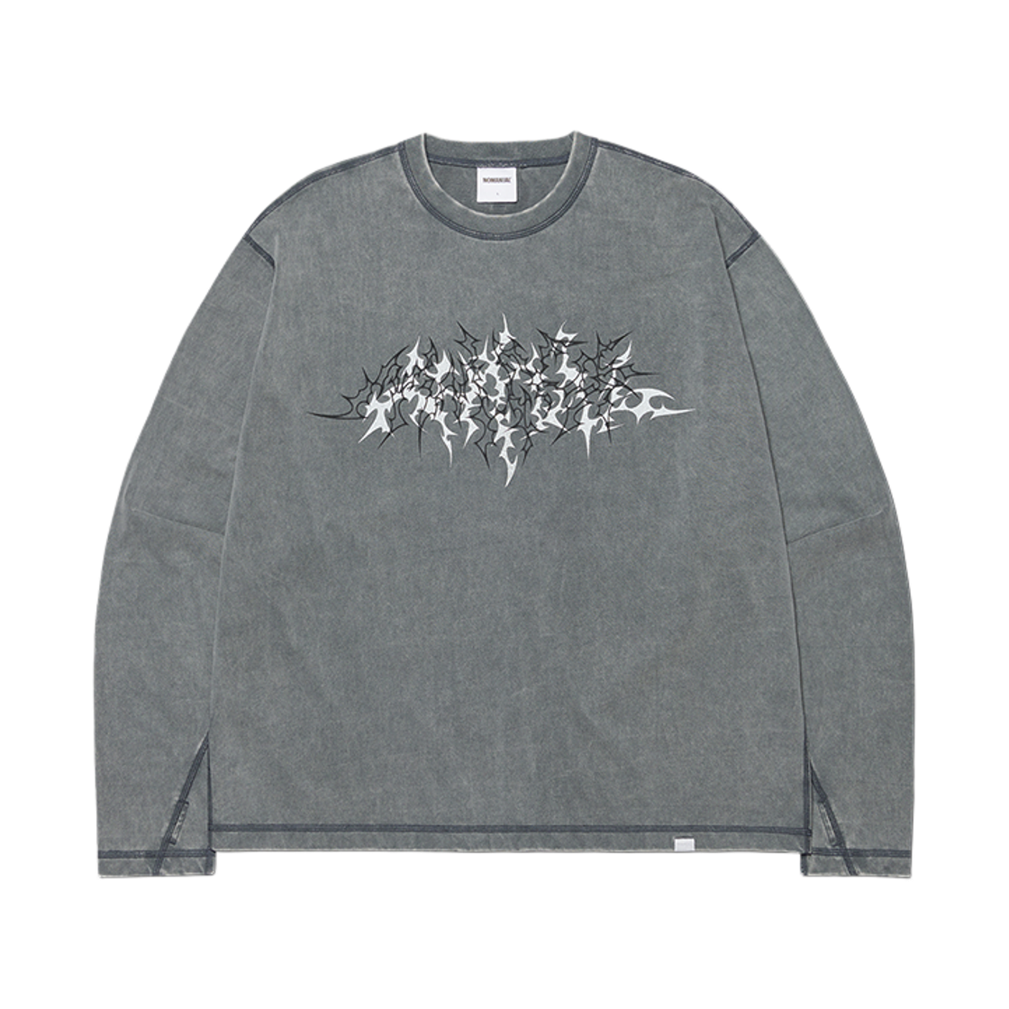 NMWF52LS12WGY NOMANUAL Behemoth Long Sleeve Tee Washed Gray