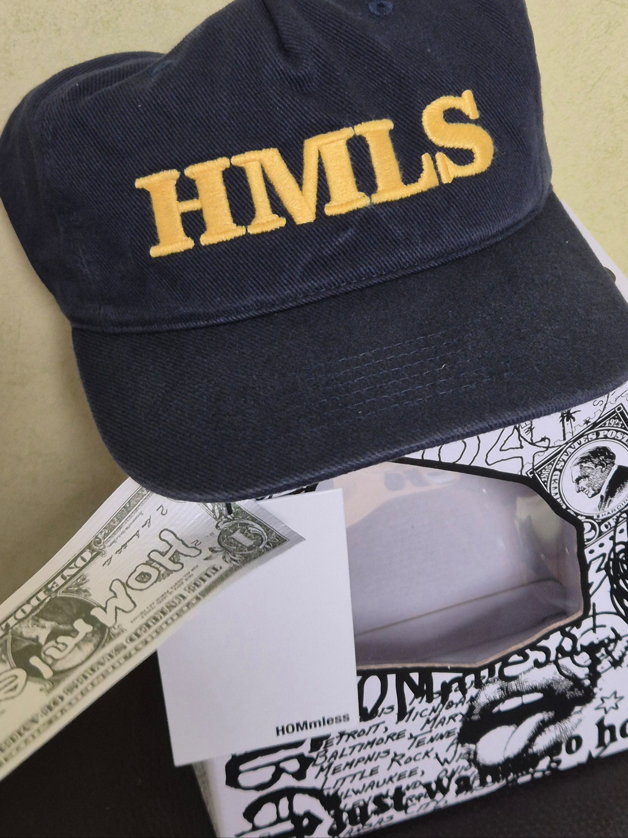 Hommless HMLS  Vintage 5 Panel Hat Navy, Supreme Denim Shoulder Bag Washed Indigo - 25FW 착용 스타일 - 4