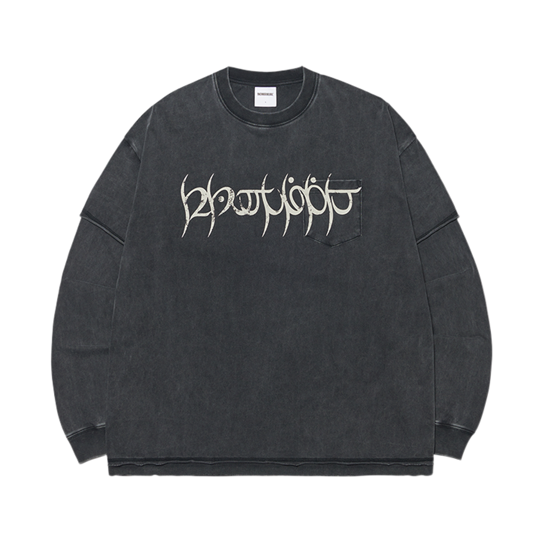 NMWF52LS10WBK NOMANUAL A.R Long Sleeve Tee Washed Black