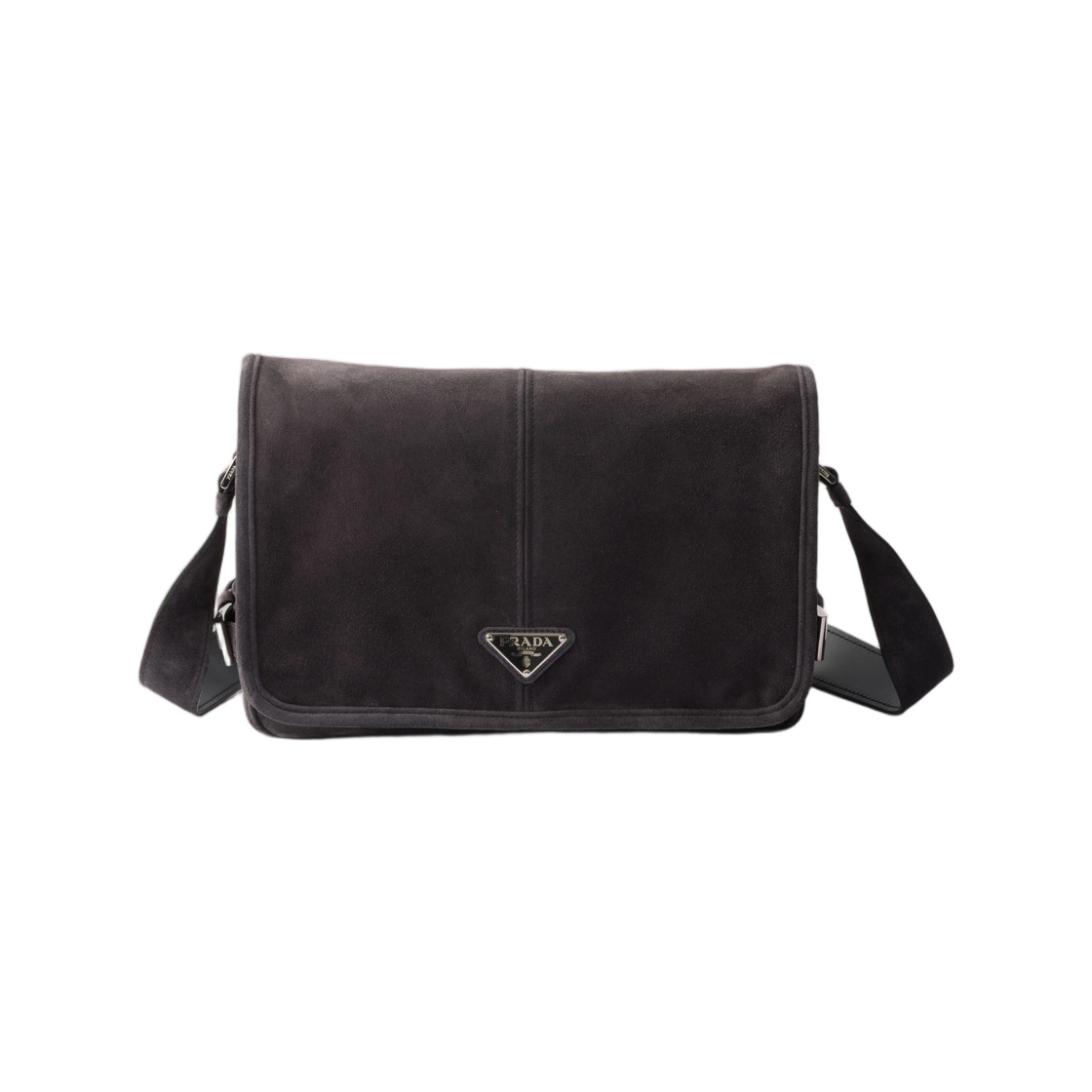 2VD073-2C4S-F0308 Prada Suede Shoulder Bag Anthracite Gray