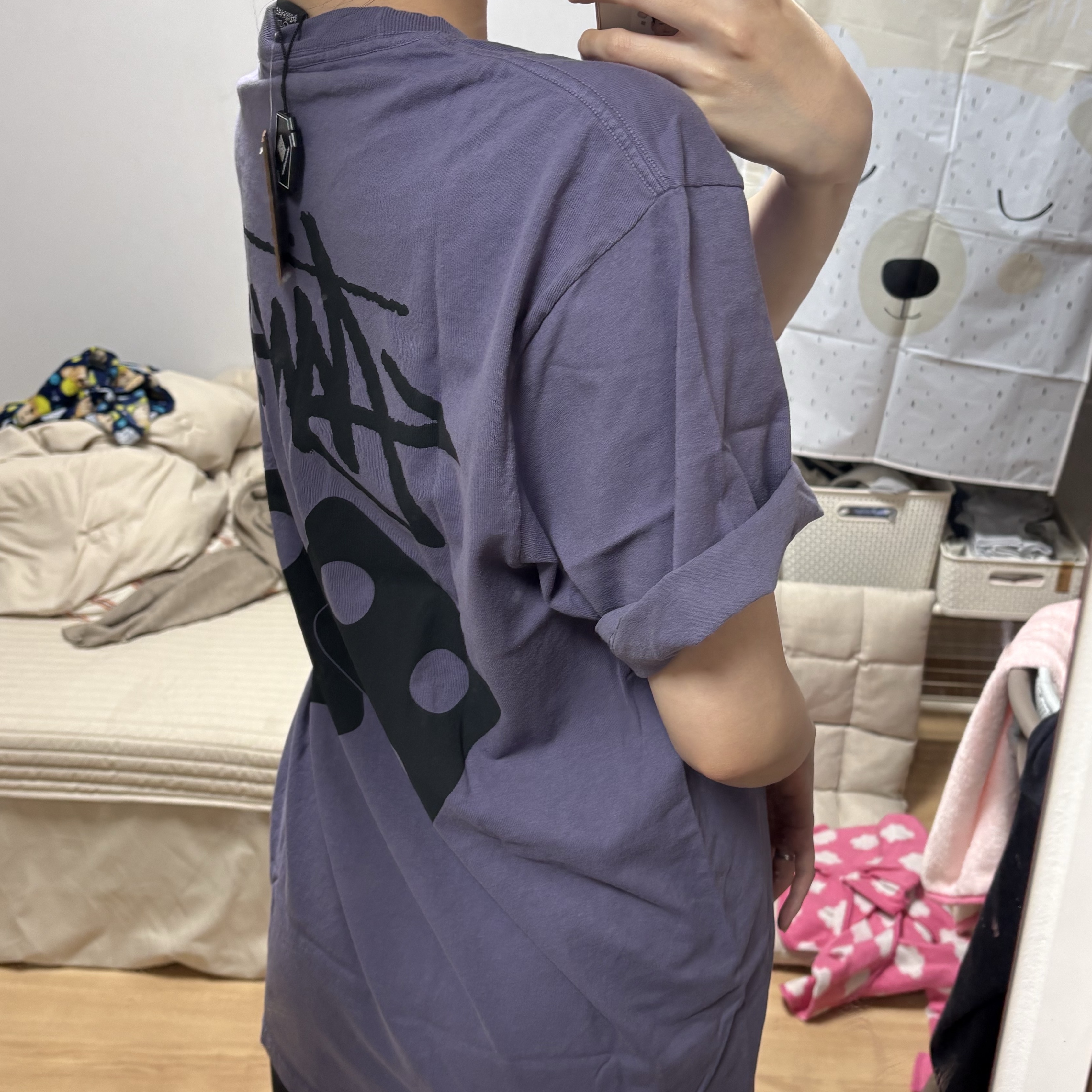Stussy Pigment Dyed Dice T-Shirt Grape 착용 스타일 - 3