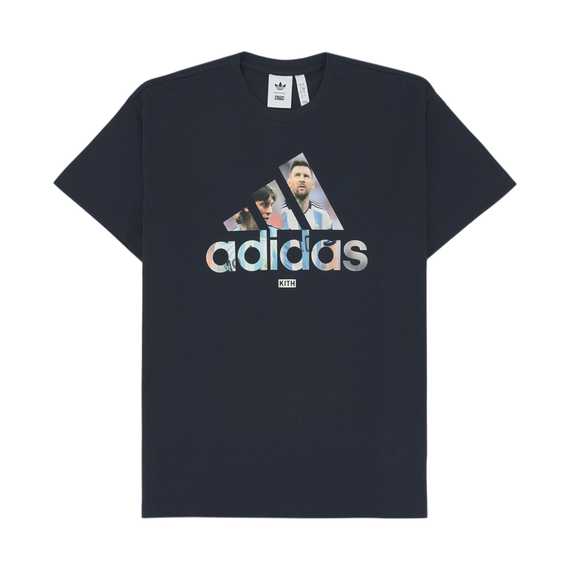 KU4266 Adidas x Kith x Messi Football Graphic T-Shirt Night Navy - JP Sizing