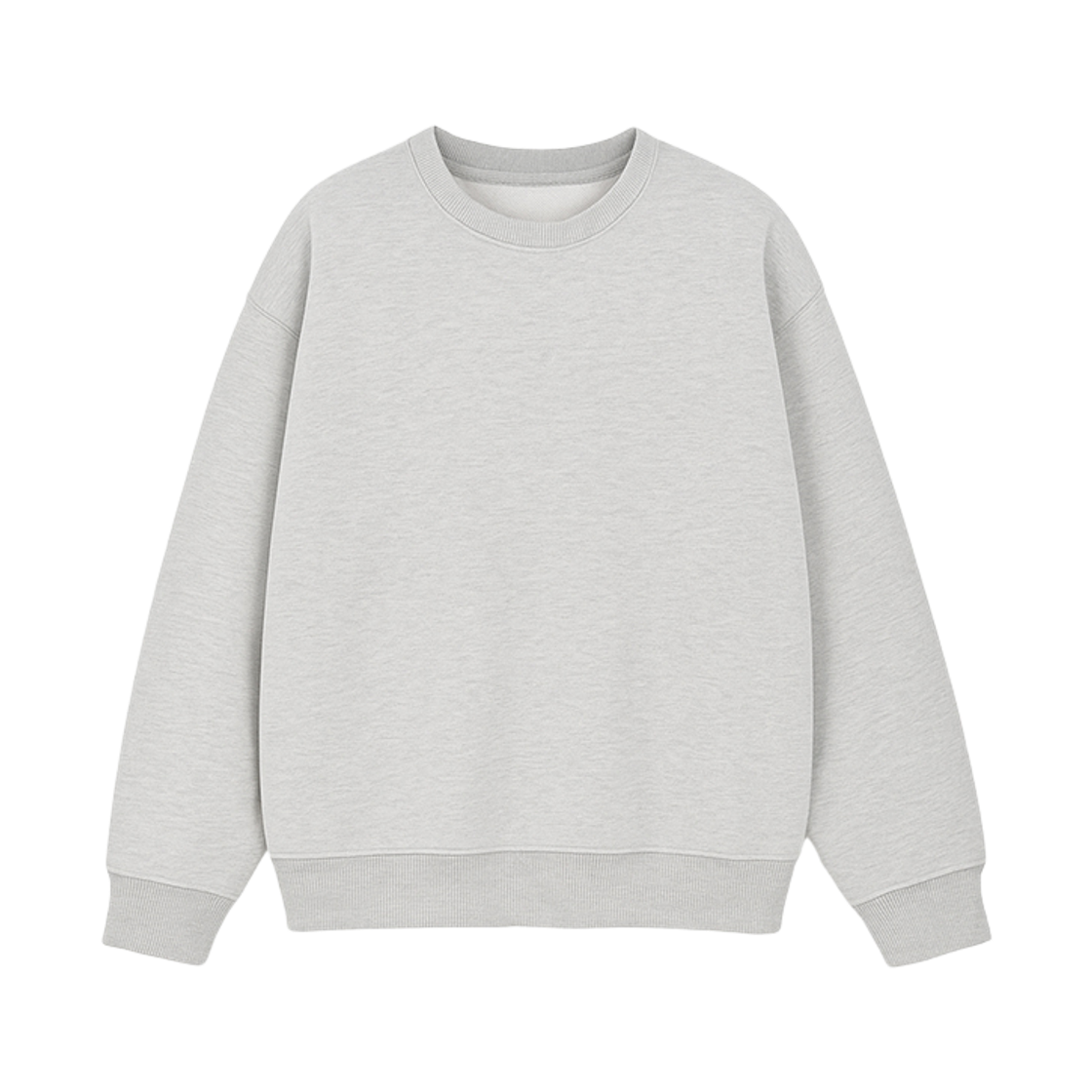 GCINCP001-백메란지 GCLIP Essential Crew Neck Loose-Fit Sweat Sweatshirt T-Shirt White  Melange