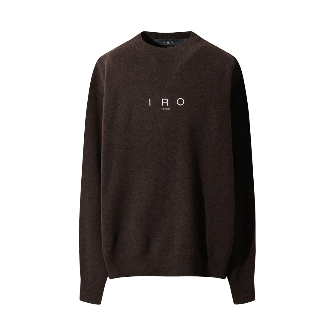 이로 에상시엘 캐시미어 블랜드 로고 자수 니트 풀오버 다크 브라운(Iro Essentiel Cashmere Blend Logo Embroidery Knit Pullover Dark Brown)