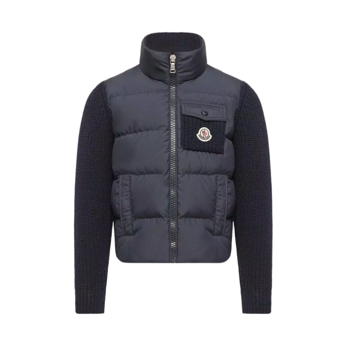 L2-954-9B00005-M4281-745 (키즈) Moncler Padded Wool & Cashmere Blend Zip Up Cardigan Navy Blue - 26FW