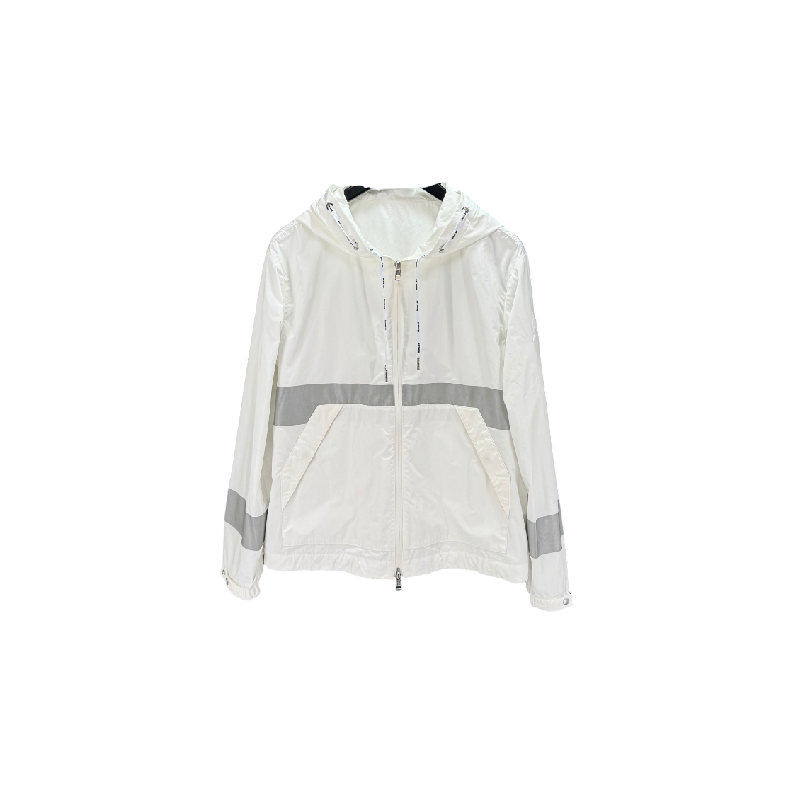 ITUHR6L8SIPE Moncler Big Logo Windbreaker Hoodie White