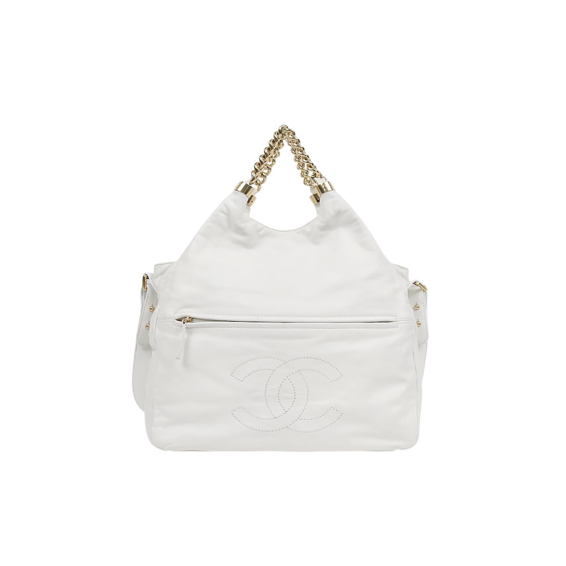 IT6IPUKLW6E7 Chanel White Rodeo Drive Hobo 2Way Bag A-A61685