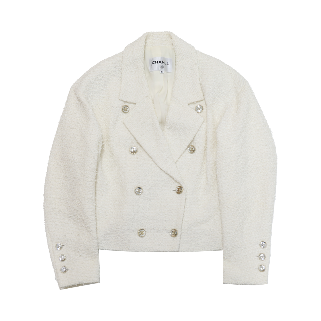 IT37CKW2QOPJ Chanel P70560 White Tweed Jacket