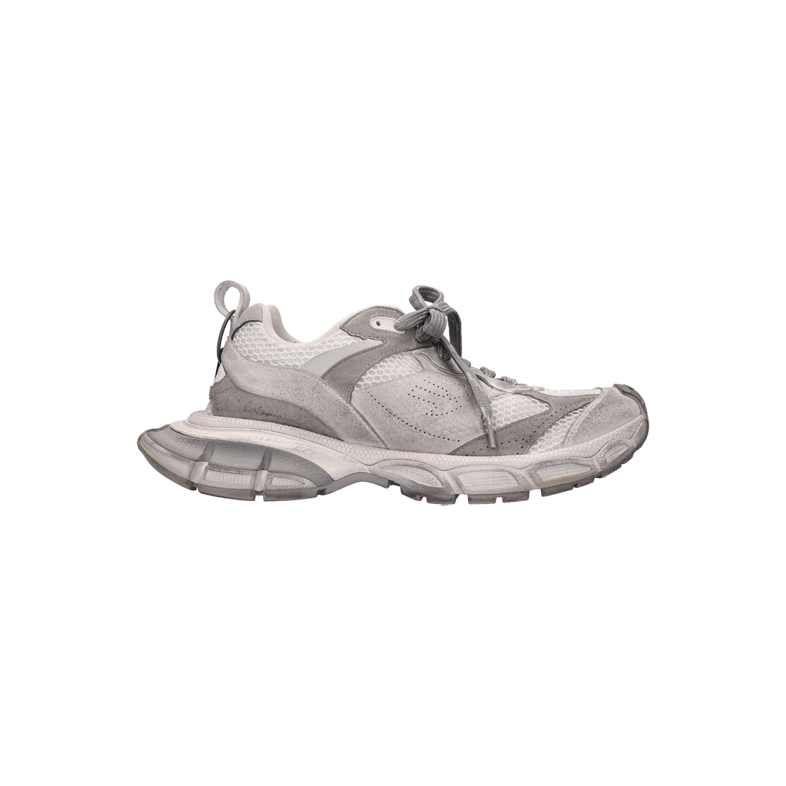 ITNPFOCKI64M Balenciaga 759693 3XL Sneakers in Light Gray Mesh Suede