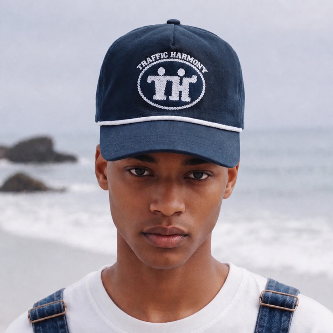 트래픽하모니 TH 사인 로고 로프 딥핏 볼캡 네이비(Traffic Harmony TH Sign Logo Rope Deep Fit Ball Cap Navy) - 4