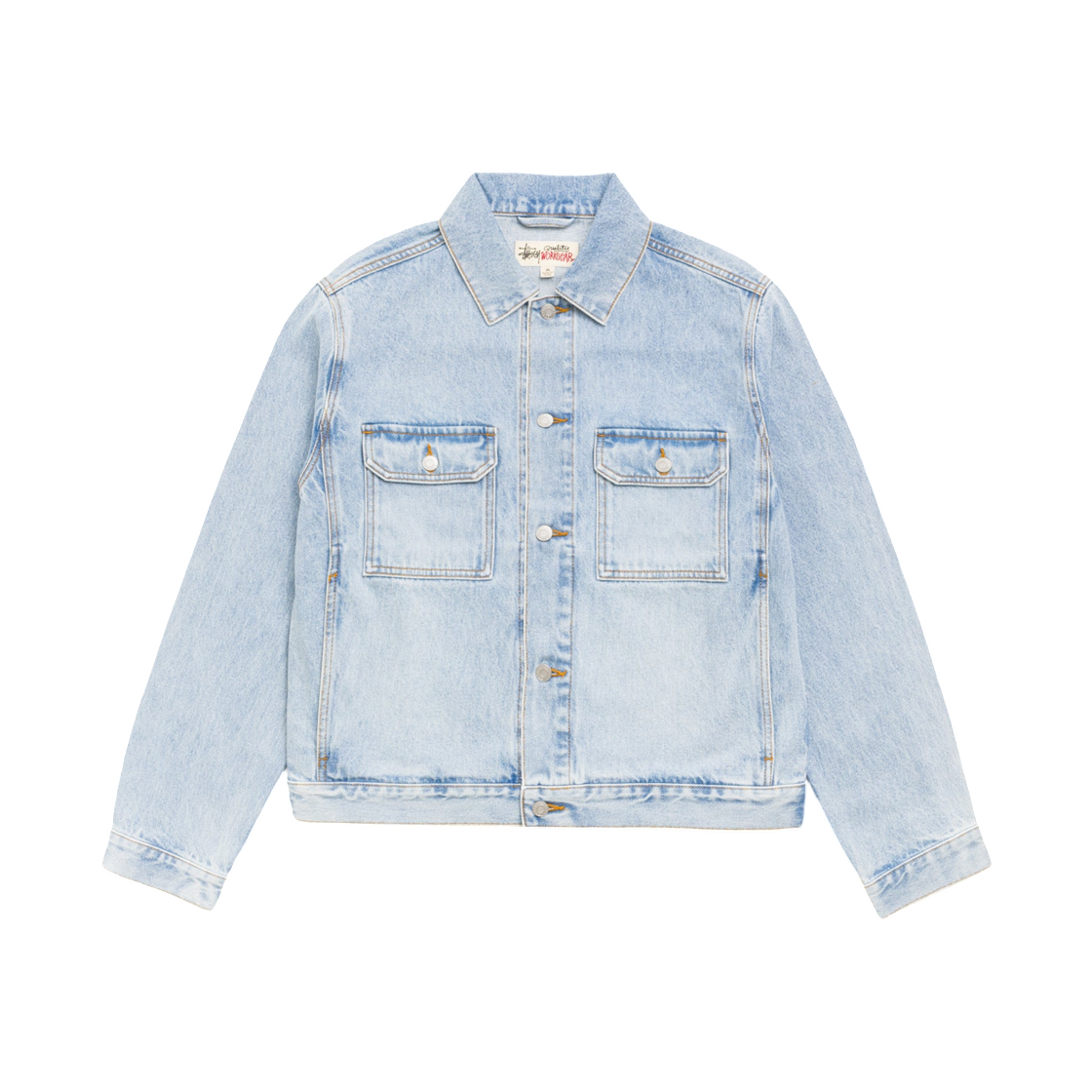 115981 Stussy Denim Trucker Jacket Light Wash Indigo