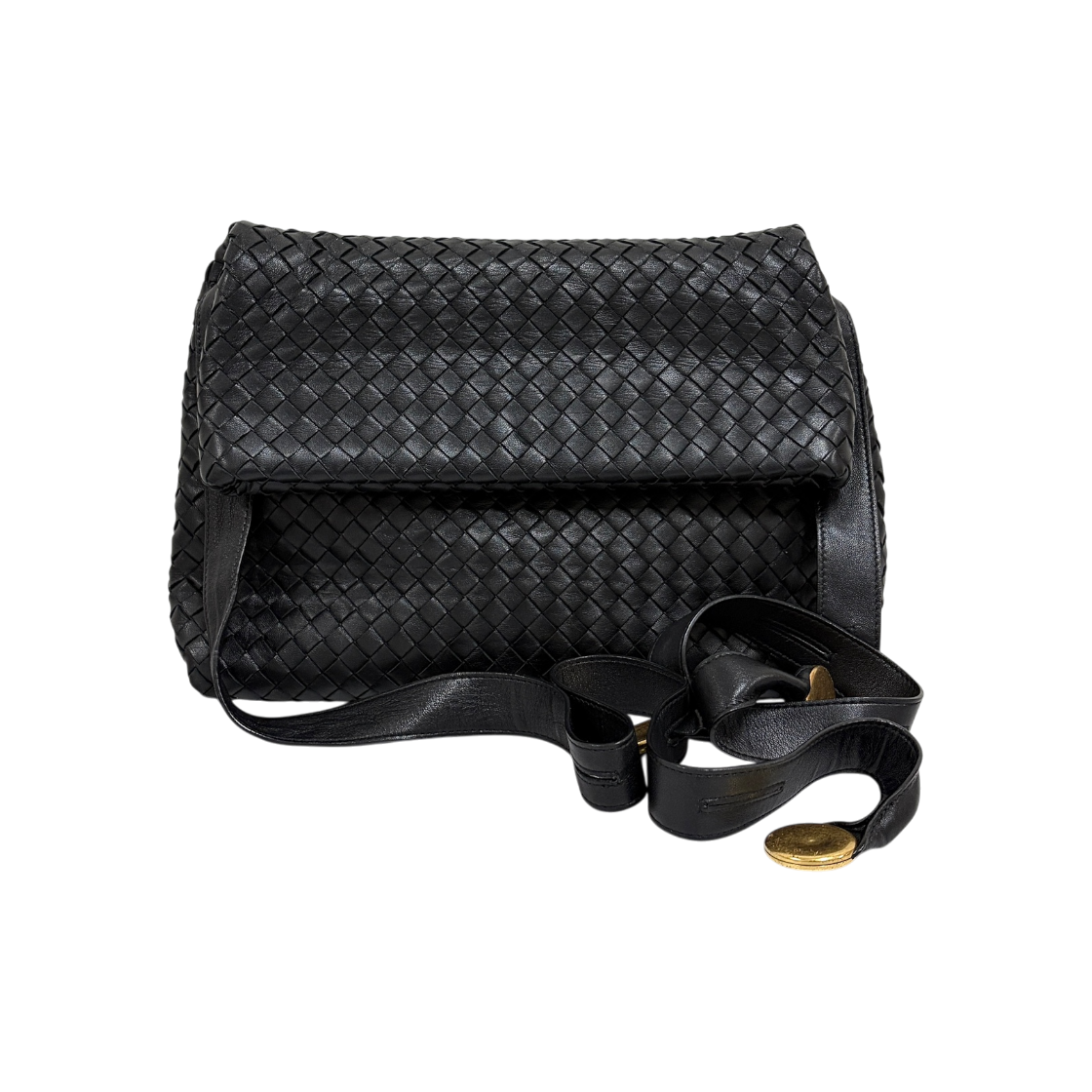 ITDNNHG5NCE3 Bottega Veneta Intrecciato Shoulder Bag Black