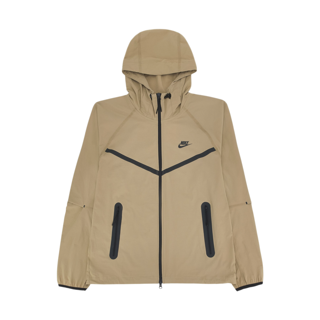 나이키 테크 윈드러너 우븐 풀 집 자켓 파라슈트 베이지 블랙 - 아시아(Nike Tech Windrunner Woven Full Zip Jacket Parachute Beige Black - Asia) - 1