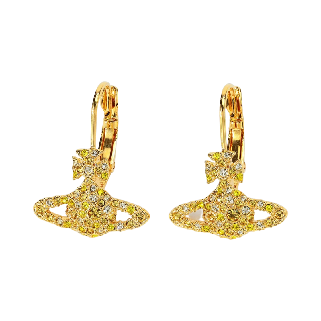 62020027-02R979 Vivienne Westwood Grace Bas Relief Drop Earrings Gold