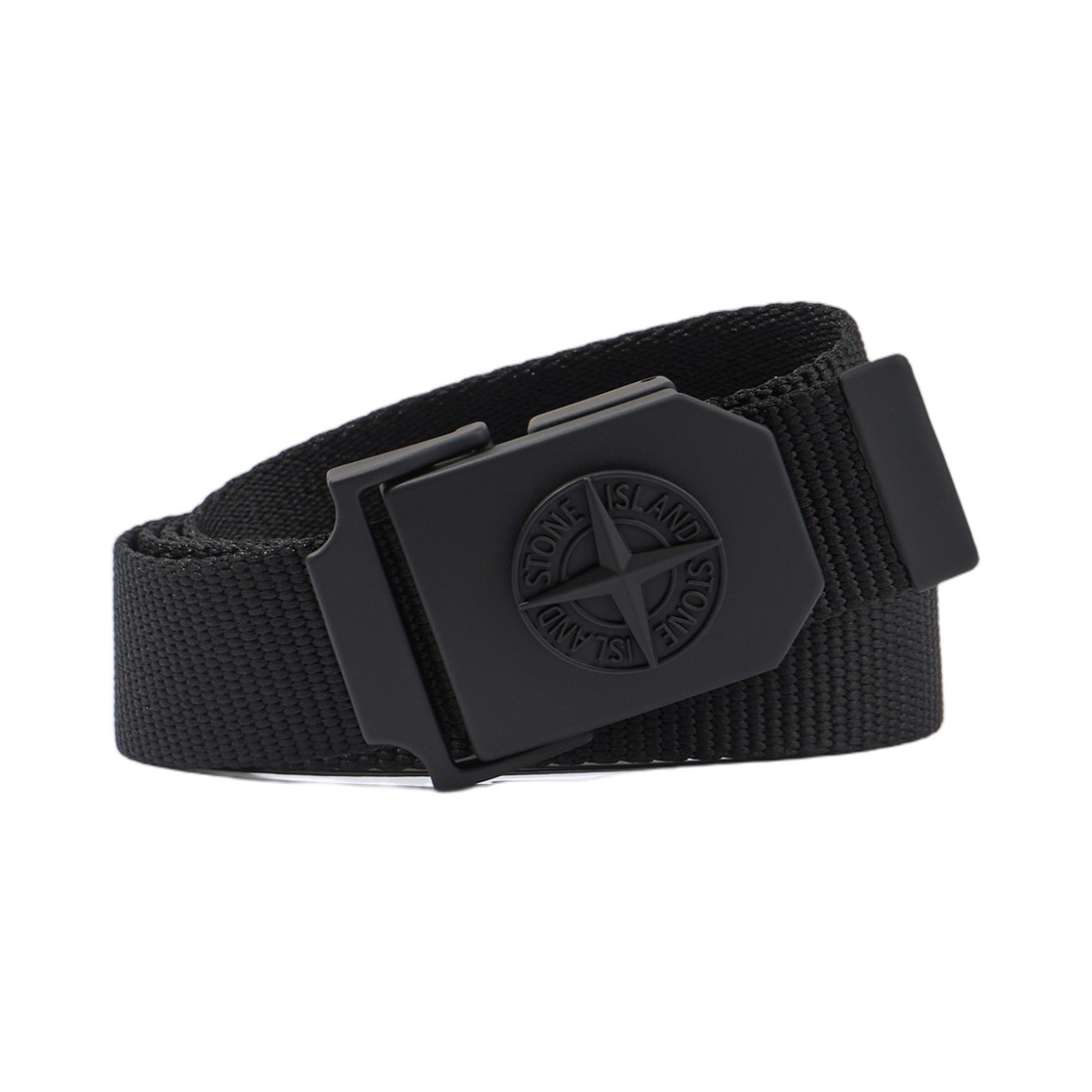 L2S1593000-03S0071-V0029 Stone Island 9300003 Nylon Tape Belt with Compass Logo Buckle Black - 26FW