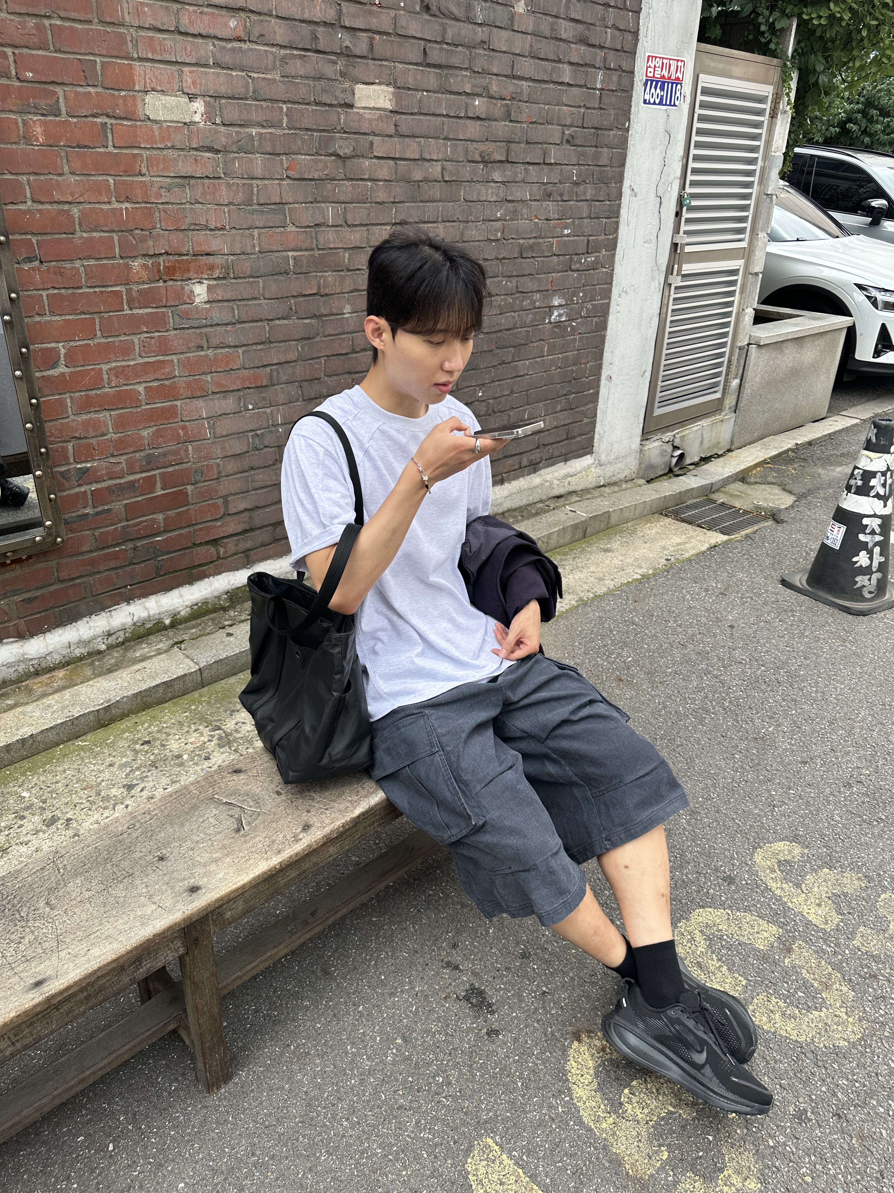 Millo Archive Rig Zip-Up Shirt Navy, Millo Archive Rig Zip-Up Shirt Blue Gray 착용 스타일 - 4
