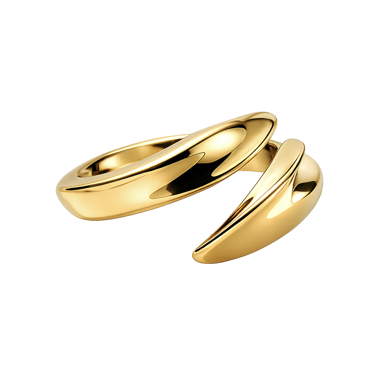휴스타드 255 립 골드 오픈 링_ 925 스털링 실버(HUSTAD 255 Leaf gold open RING_ 925 Sterling silver) - 2