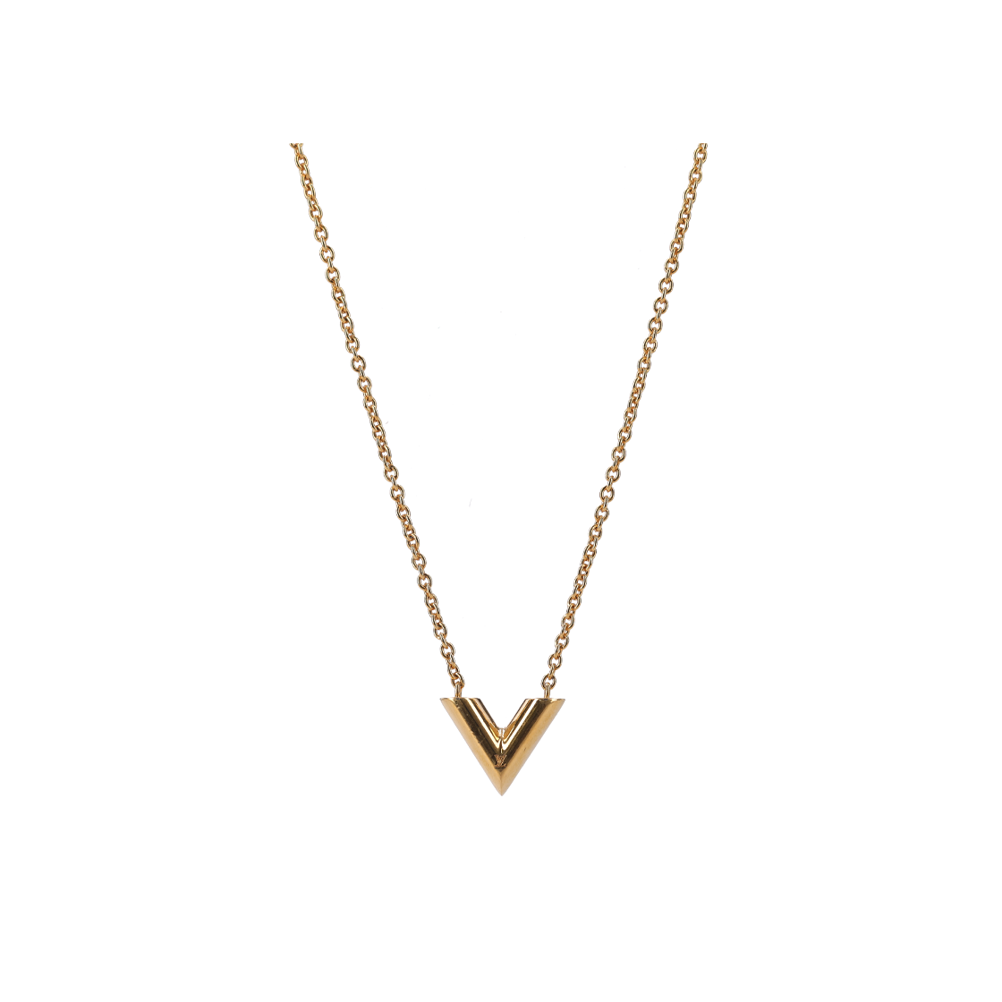 루이비통 M61083 에센셜 V 네클리스 브라스 골드(Louis Vuitton Essential V Necklace in Brass Gold)