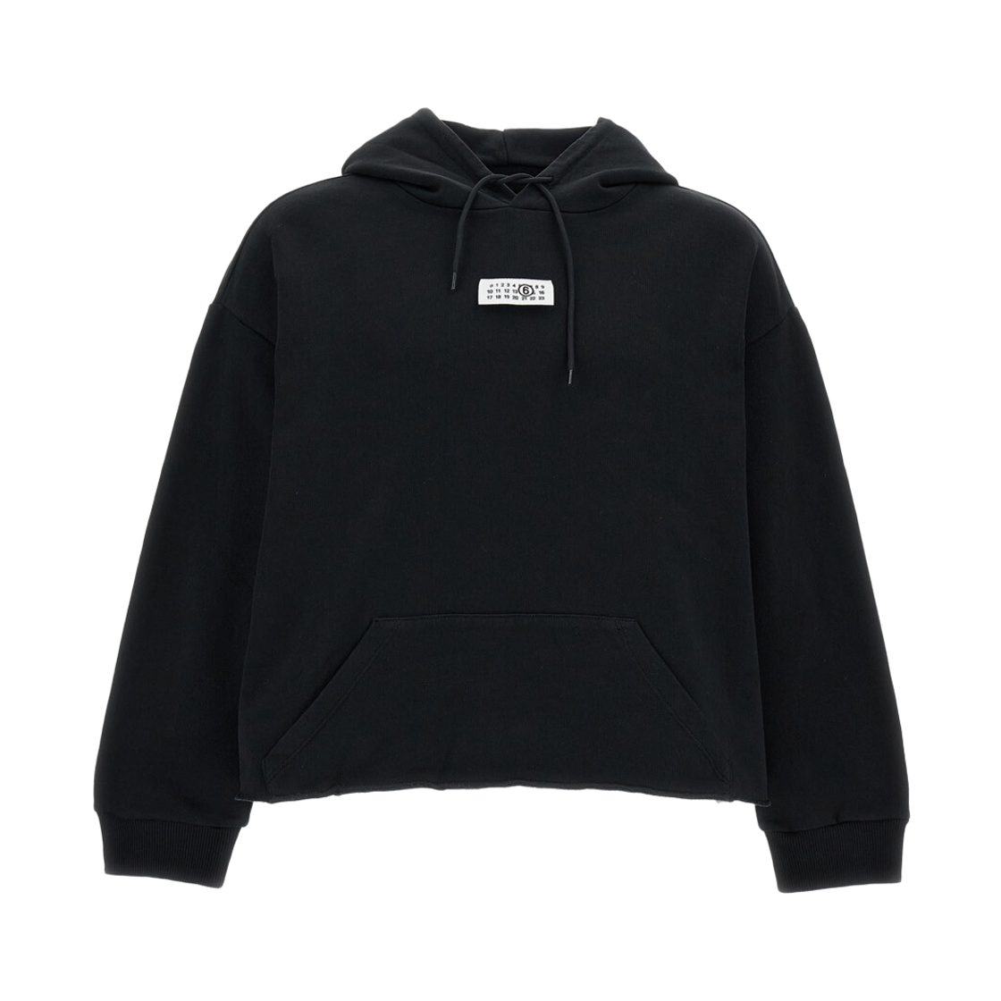 S52GU0235M25025900 (W) MM6 Maison Margiela Cotton Hooded Sweatshirt Black
