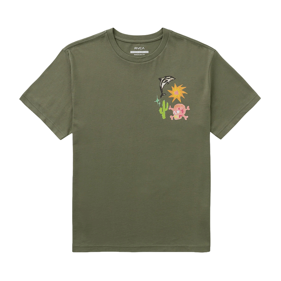 VG31ST058OLV RVCA X DANI Men's Miller High On Life Short Sleeve T-Shirt (VG31ST058OLV)