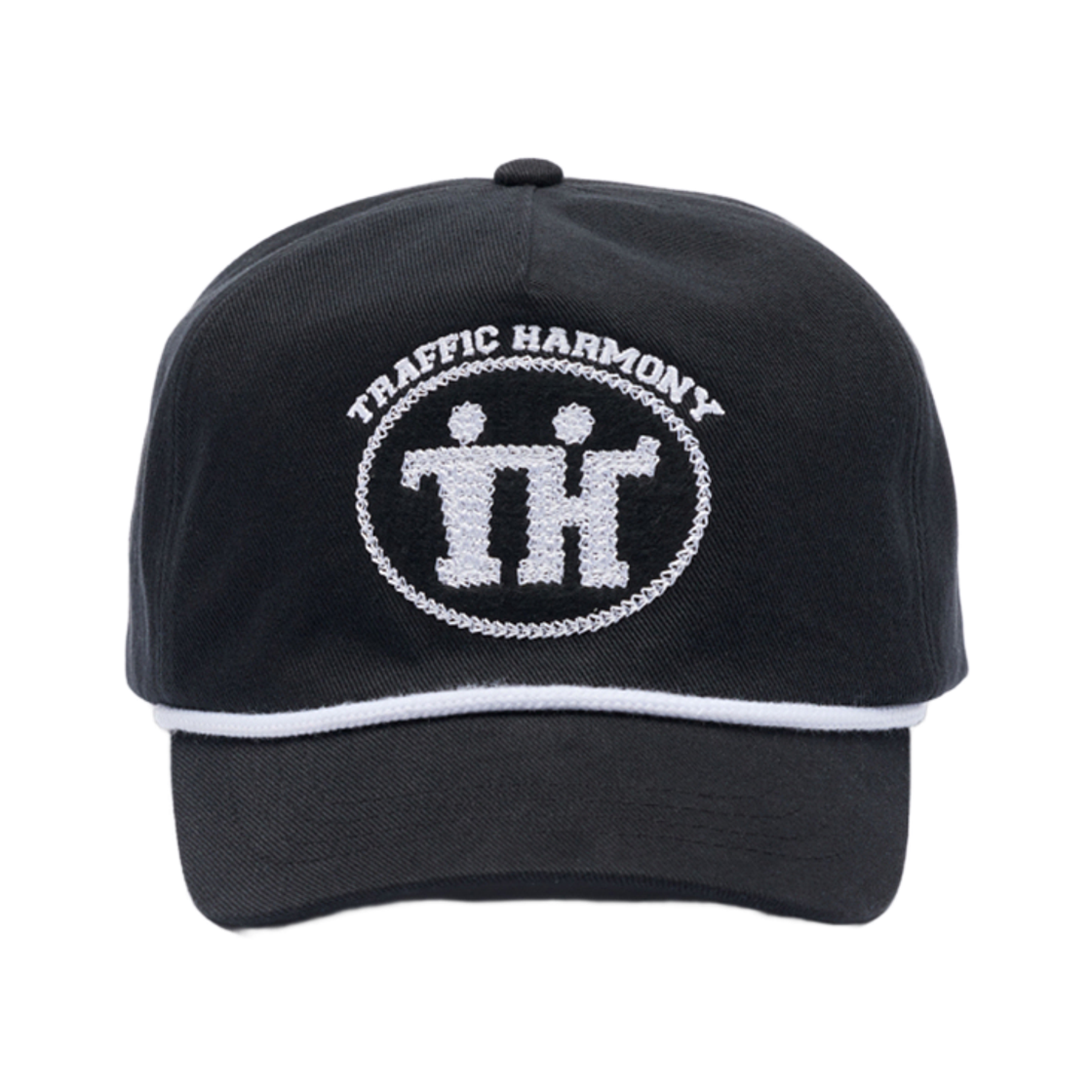 THUBC00161BKS Traffic Harmony TH Sign Logo Rope Deep Fit Ball Cap Black