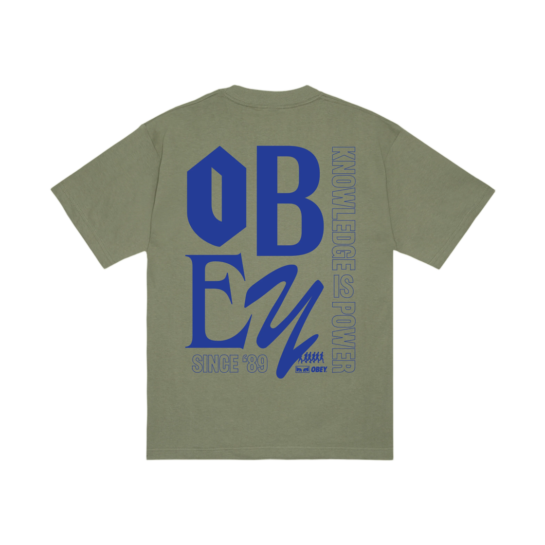 168024459 Obey Knowledge Heavyweight T-Shirt Desert Green