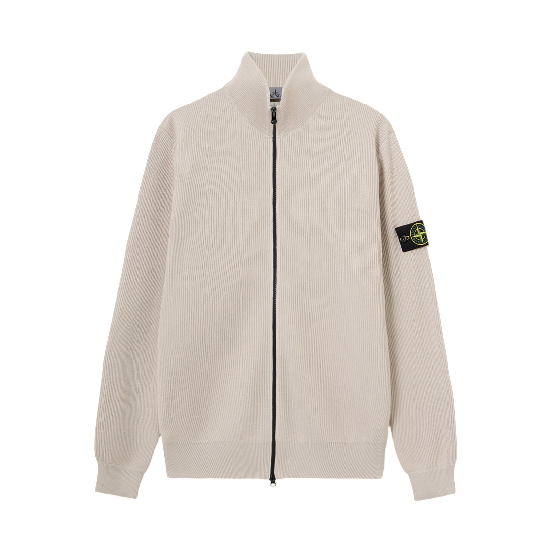 L2S1551001-26S00D8-V0095 Stone Island 5100126 Ribbed Soft Organic Cotton Regular-Fit Zip-Up Jumper Sand - 26FW