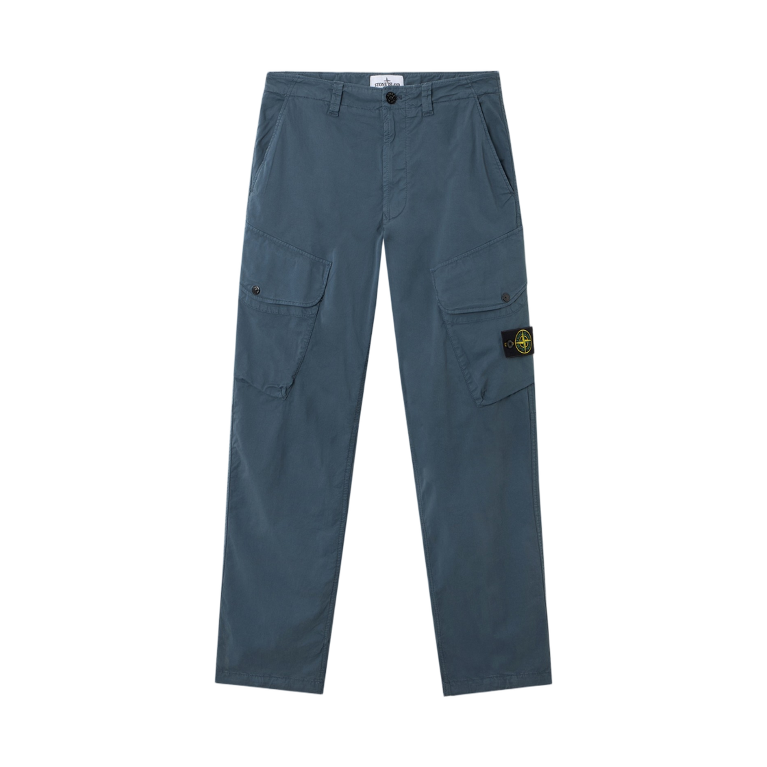 L2S1531000-03S0A10-V002E Stone Island 3100003 Stretch Organic Cotton Twill Loose-Fit Cargo Trousers with Snap Pockets Slate Blue - 26FW