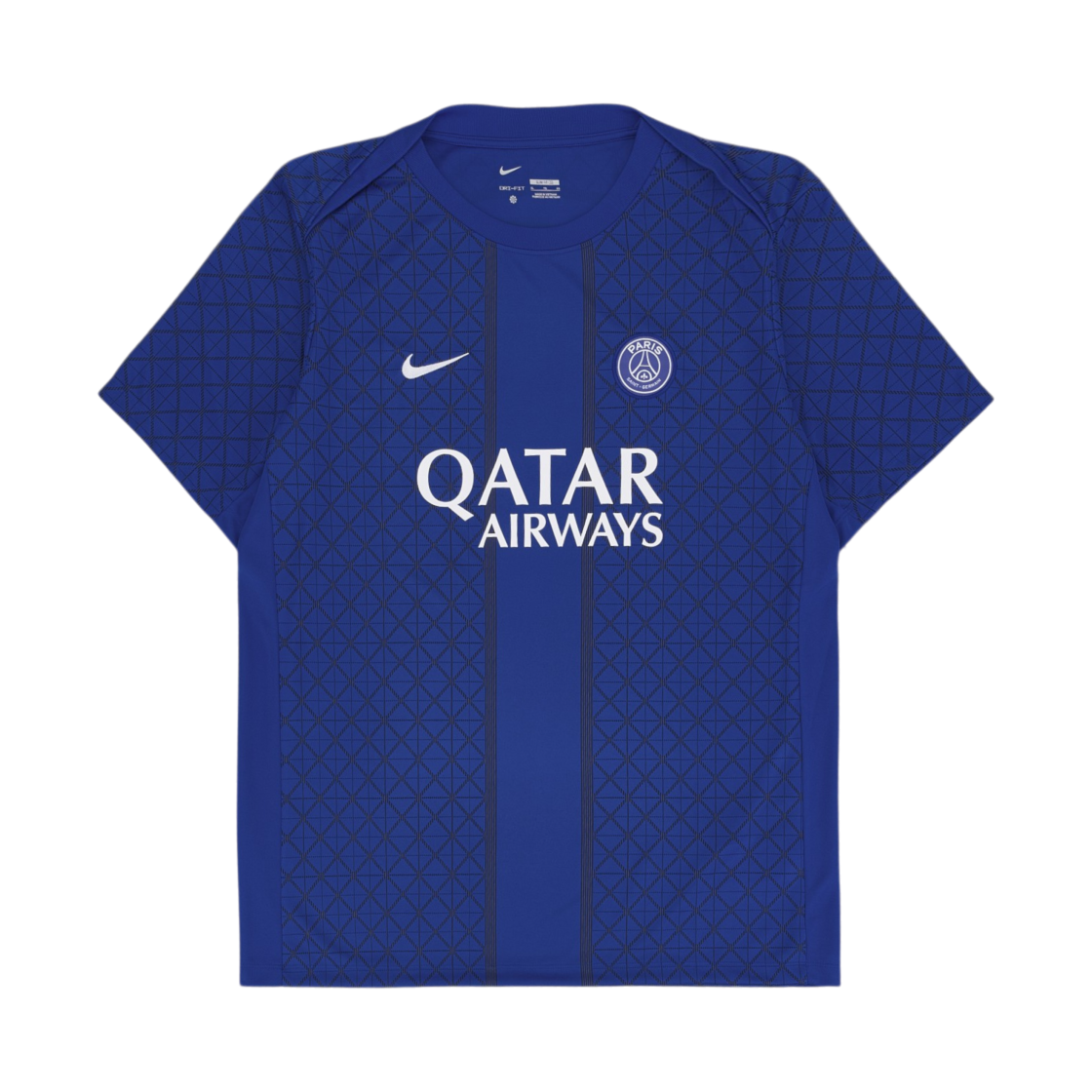 HJ7150-406 Nike Paris Saint-Germain Academy Pro Home Dri-Fit Soccer Pre-Match T-Shirt Hyper Royal  Midnight Navy (Non Marking Ver.)