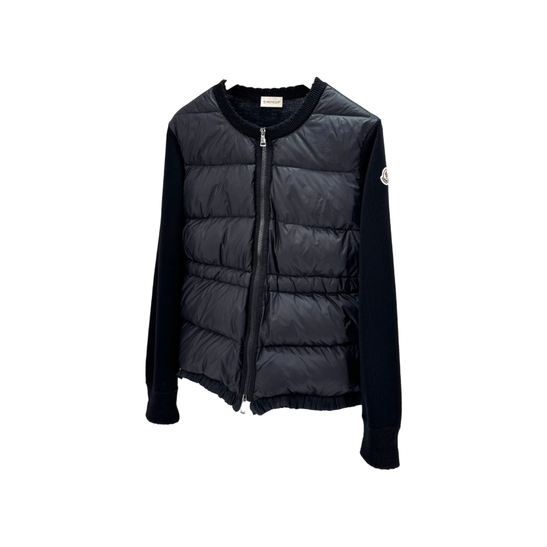 ITMWJD9M9TCU Moncler Knit Padded Zip Up Cardigan Black