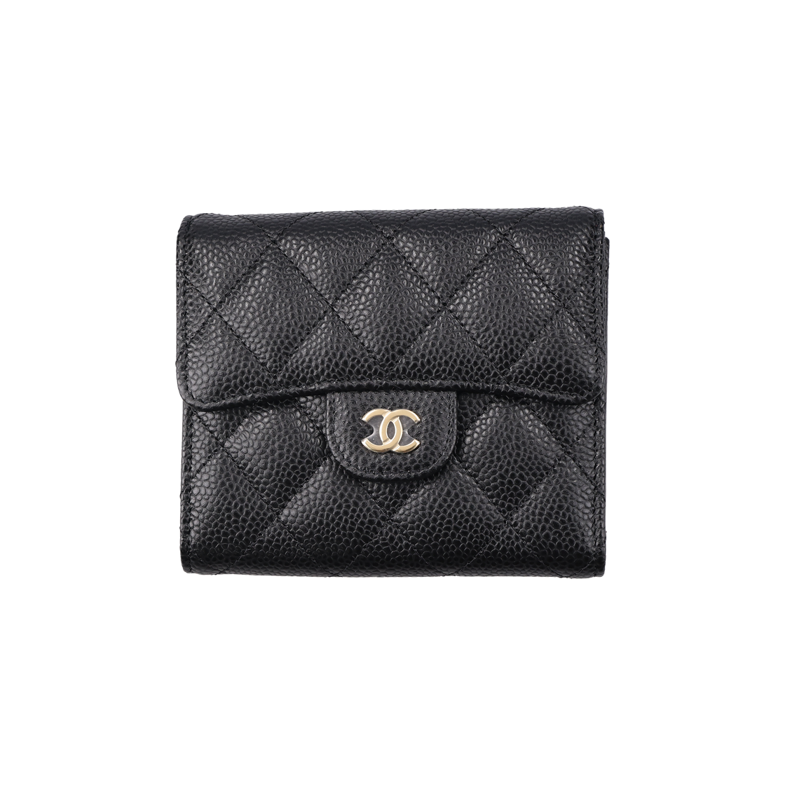 ITFT2F746EGJ Chanel Classic Small Flap Wallet in Black Caviar Leather