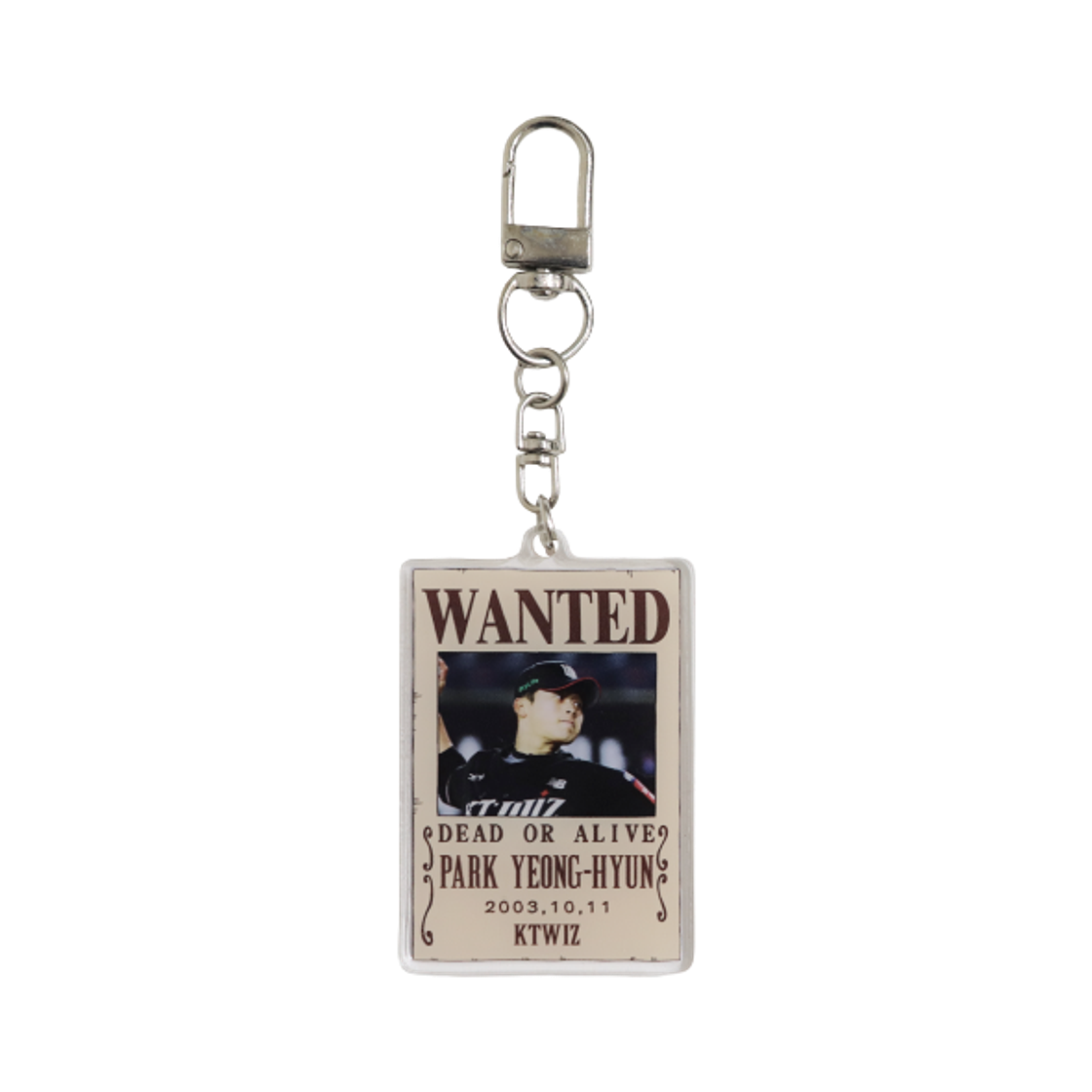 KT 위즈 x 원피스 아크릴 수배지 키링 박영현(KT Wiz x One Piece Acrylic Wanted Poster Keyring Park Yeong-Hyun)