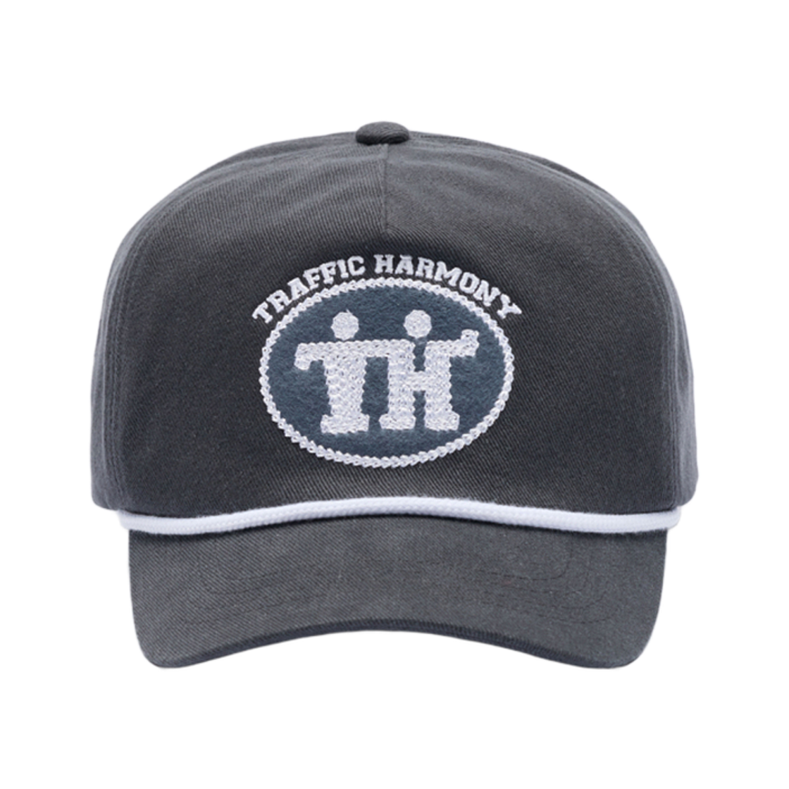 THUBC00161GRS Traffic Harmony TH Sign Logo Rope Deep Fit Ball Cap Grey