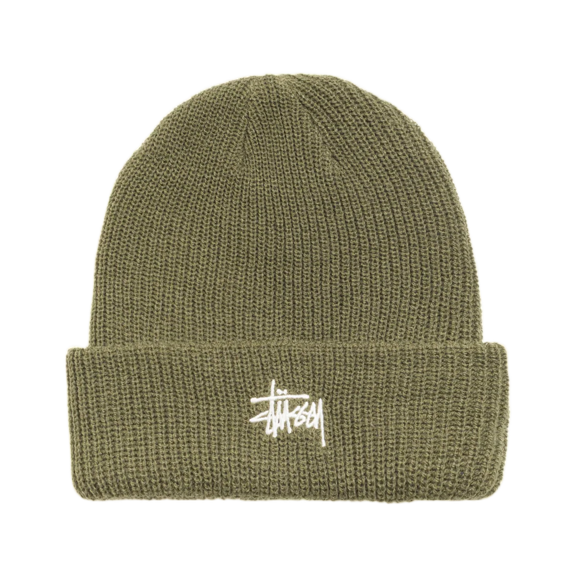 1321262 Stussy Basic Cuff Beanie Dark Olive