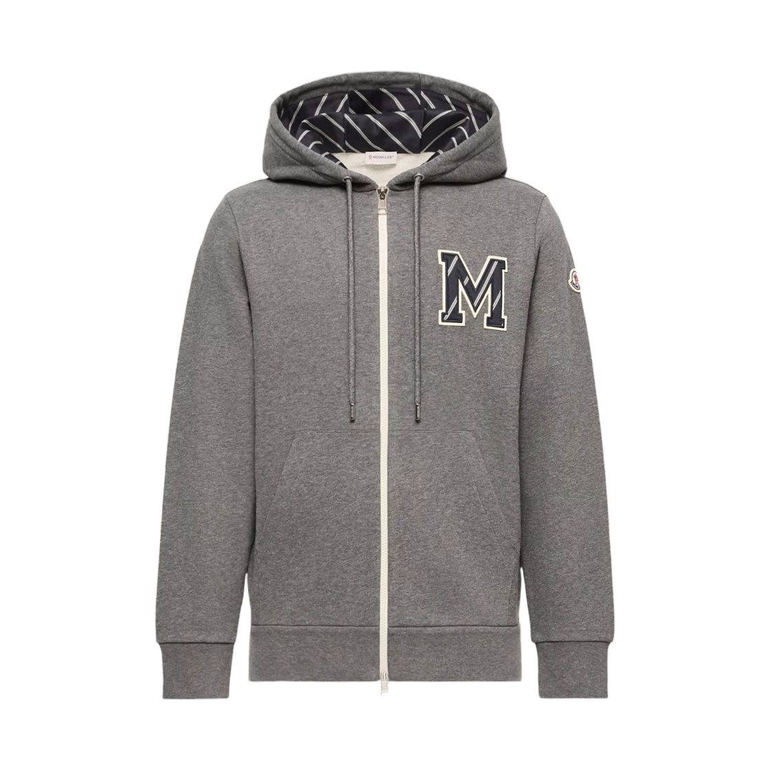 L2-091-8G00002-89AUJ-989 Moncler Monogram Cotton Zip Up Hoodie Dark Gray