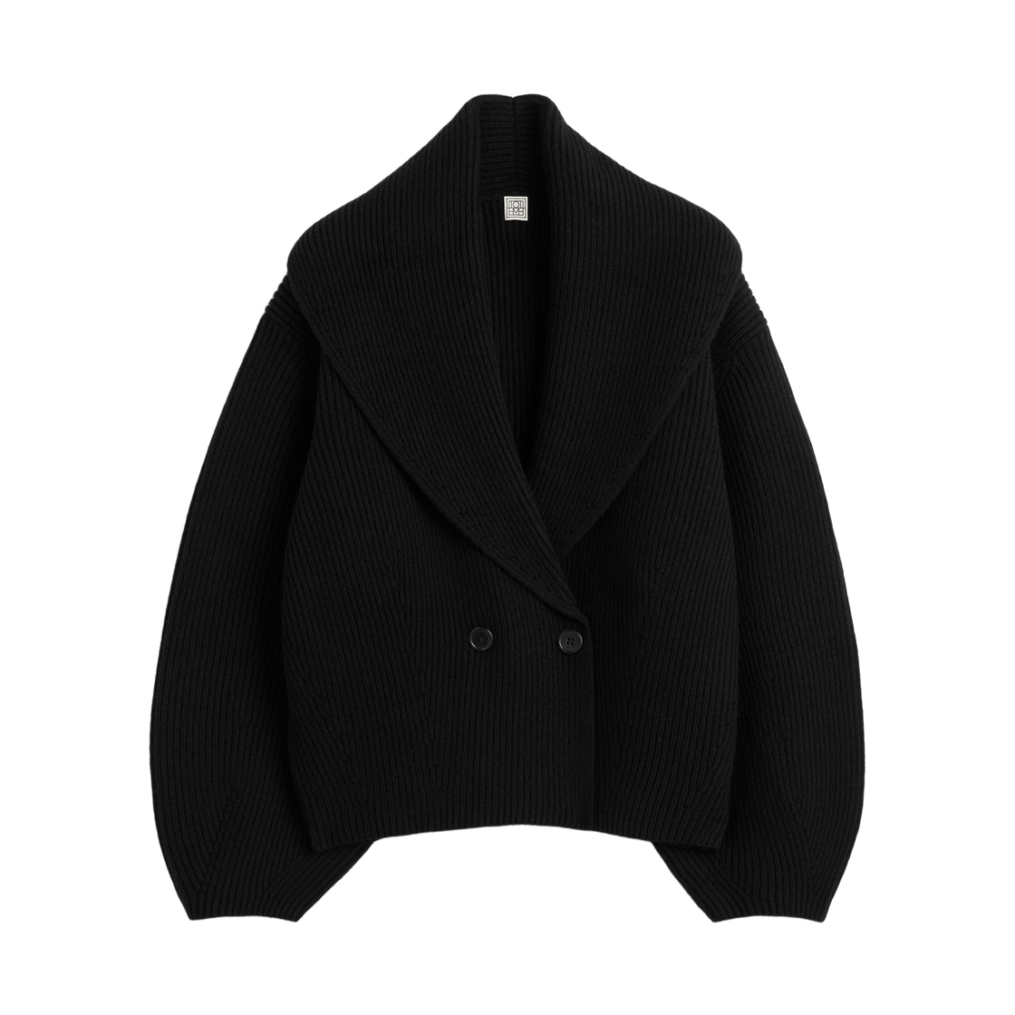 (W) 토템 숄 라펠 가디건 블랙((W) Toteme Shawl Lapel Cardigan Black)