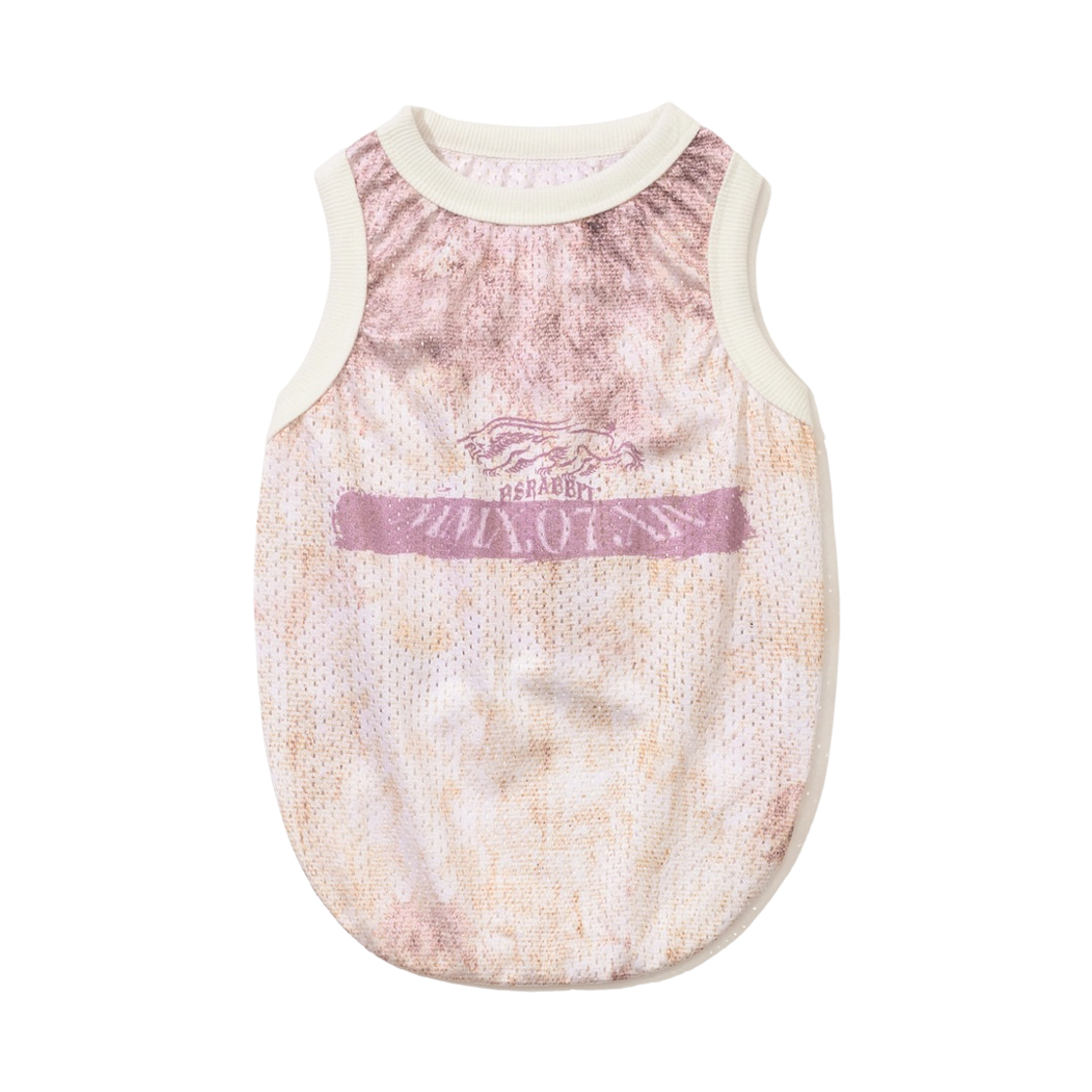 비에스래빗 그래픽 메쉬 펫 슬리블리스 탑 베이지(Bsrabbit Graphic Mesh Pet Sleeveless Top Beige) - 2