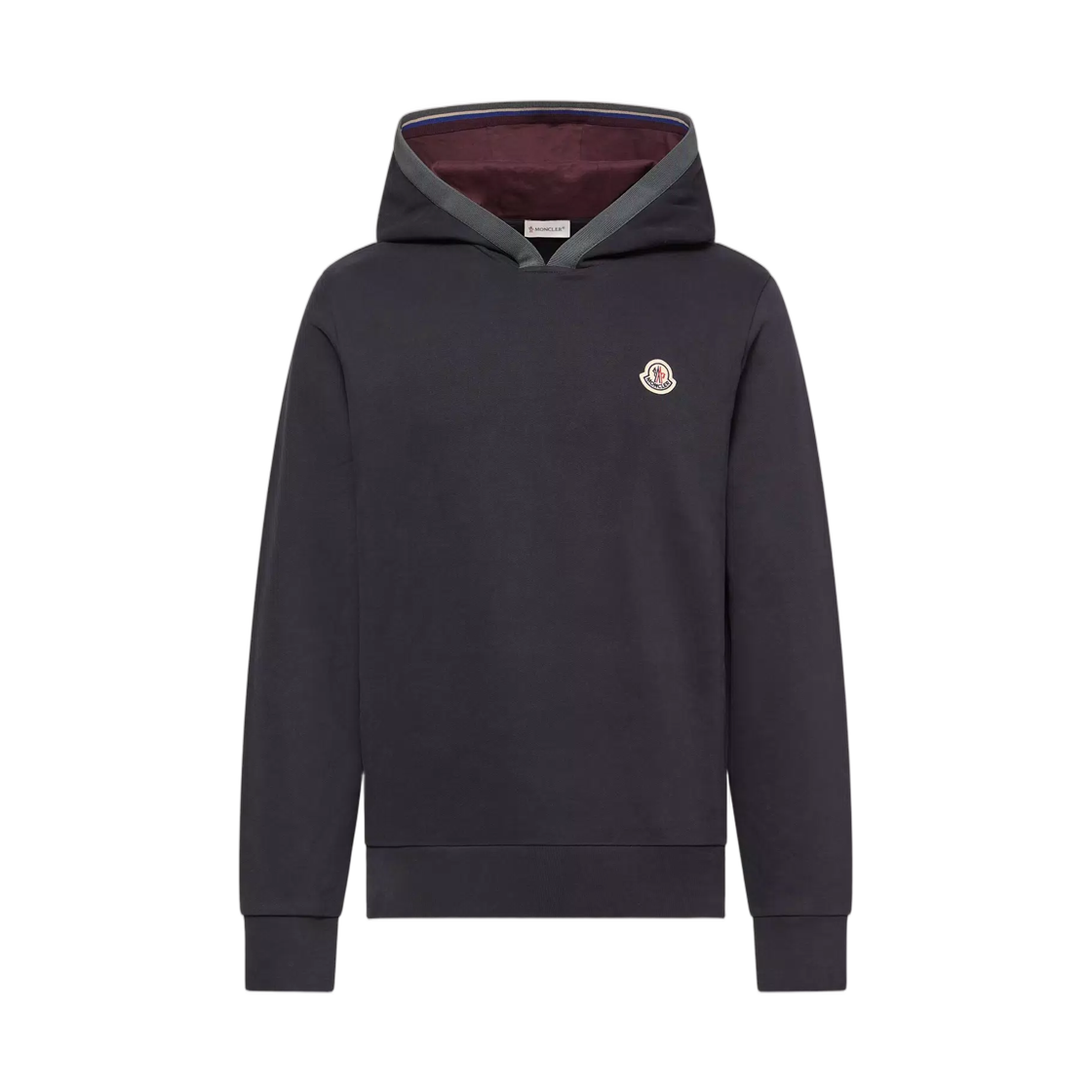 L2-091-8G00010-89AUJ-742 Moncler Brushed Cotton Logo Hoodie Navy Blue
