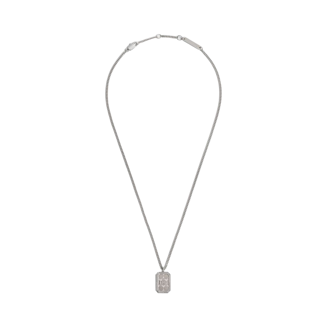 N3860HOMMT-D000 Dior Medallion Heart Pendant Necklace Silver Finish Brass Silver