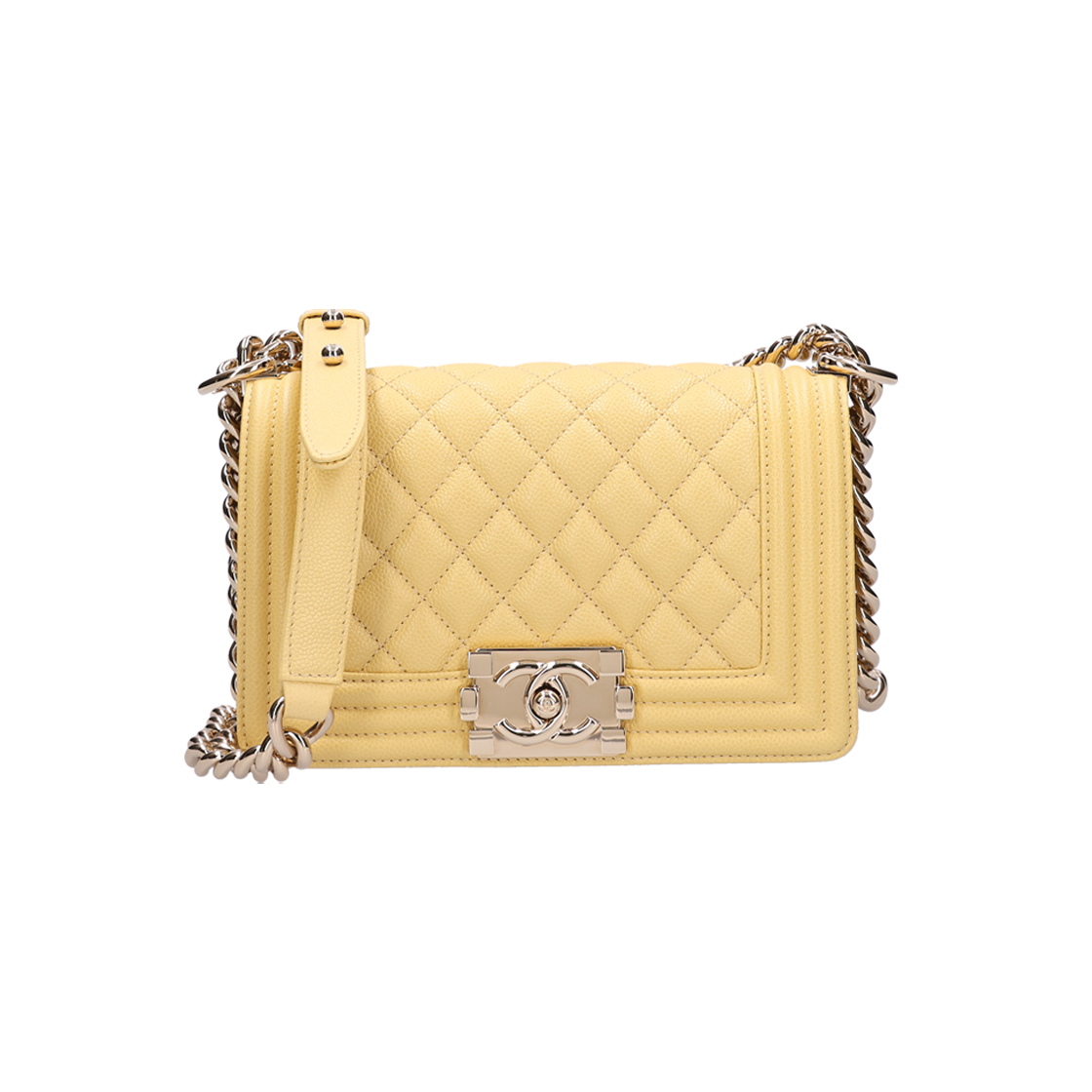 샤넬 A67085 보이 샤넬 스몰 플랩백 그레인드 카프스킨 옐로우 금장(Chanel Boy Chanel Small Flap Bag in Yellow Grained Calfskin) - 1