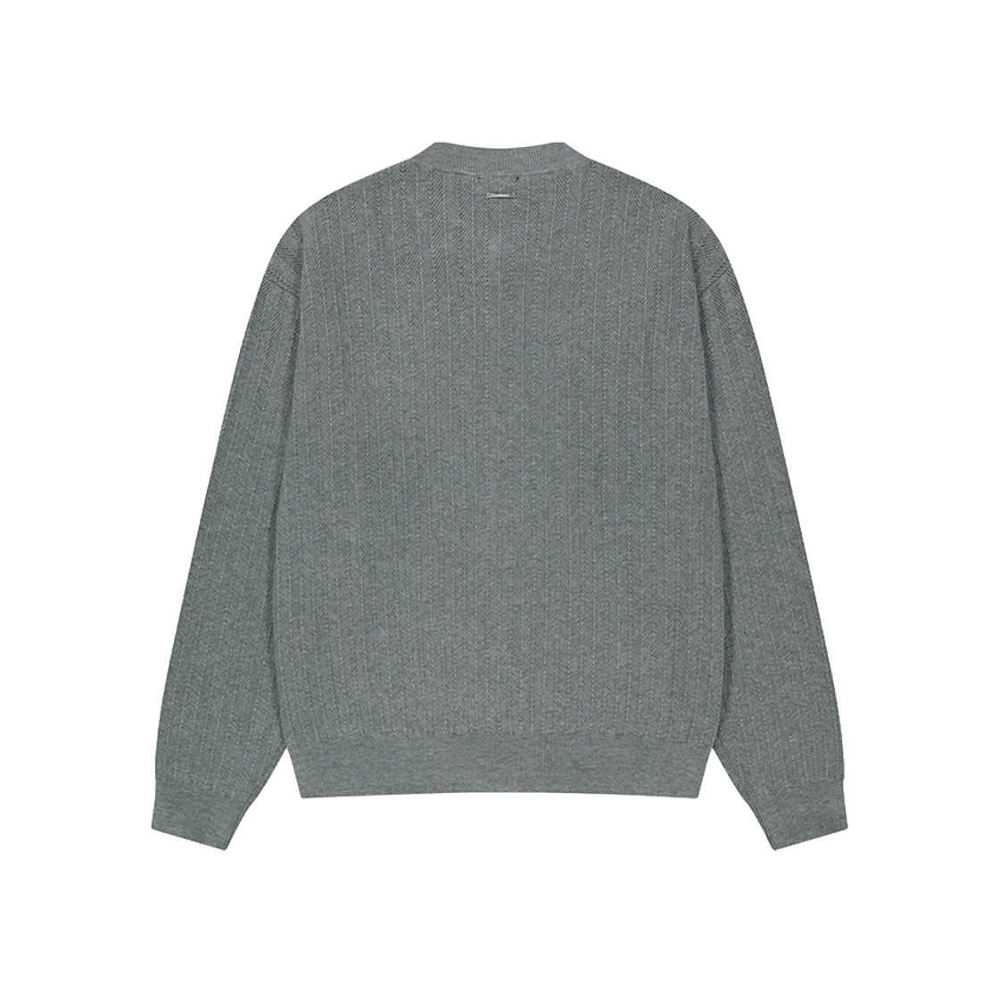 지오송지오 셈블런스 헤링본 카라리스 가디건 멜란지그레이 ZI5KT802MG(ZIOSONGZIO SEMBLANCE Herringbone Collarless Cardigan Melange Grey) - 2