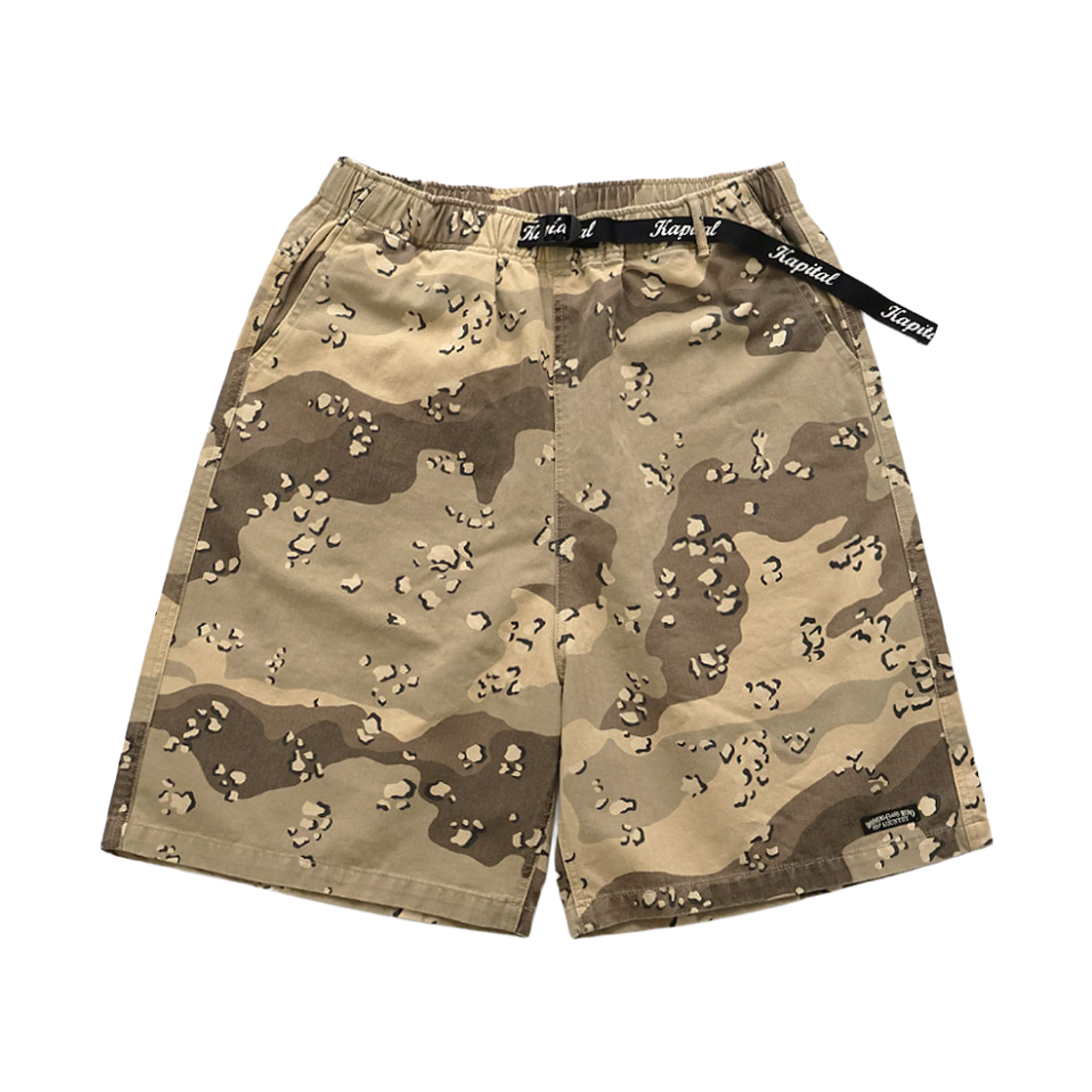 K2605SP188 Kapital Cotton Herringbone Peckish Chocolate Chip Camouflage Easy Shorts Beige