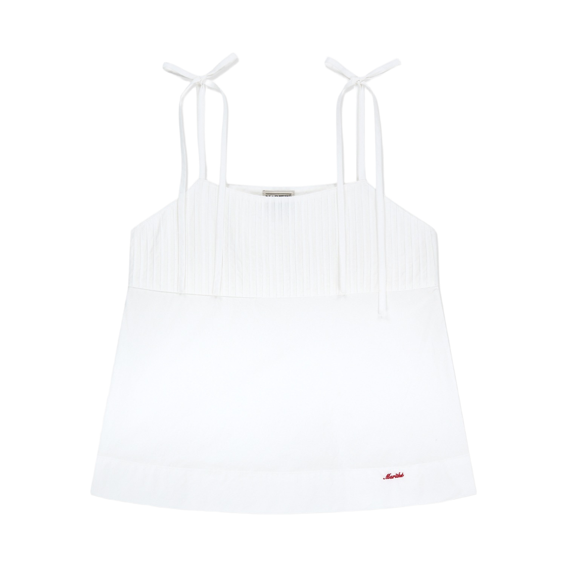 (W) 마리떼 프랑소와 저버 핀턱 캐미솔 블라우스 화이트((W) Marithe Francois Girbaud Pintuck Camisole Blouse White) - 1