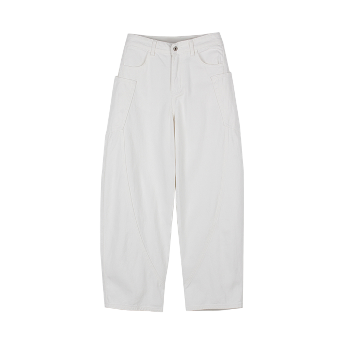 GCYP9039-화이트 GCLIP Multi-Fit Anti-Drag Snap Wide Cotton Pants White