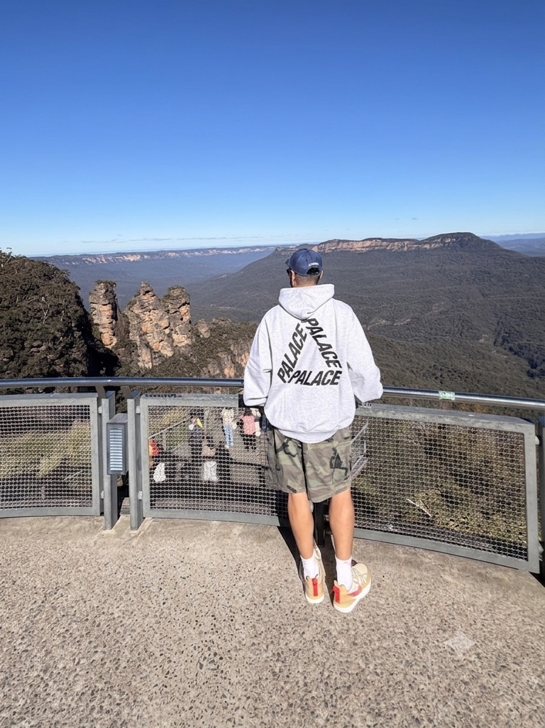 Palace P 3 Print Hood Grey Marl - 25FW, Supreme Pigment Print S Logo 6-Panel Indigo - 22FW 착용 스타일