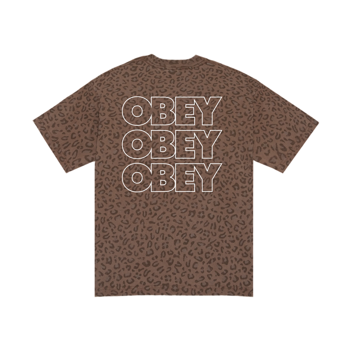 168024454 Obey Treble Heavyweight T-Shirt Leopard Camo