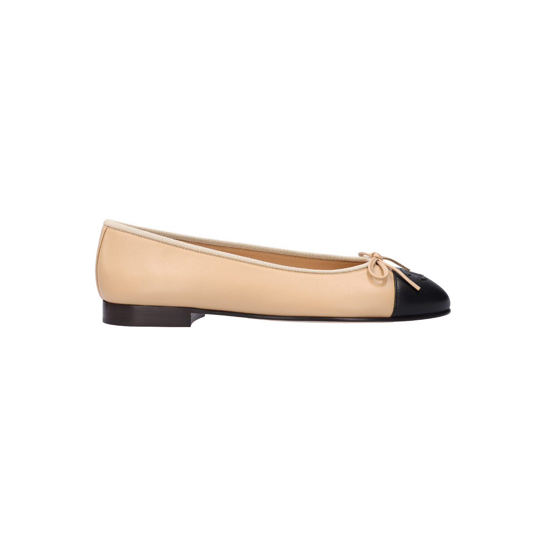 ITHTE4QP863G Chanel G02819 Ballerina Flats Lambskin Beige Black